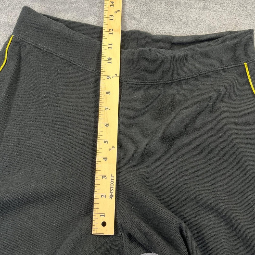 Y2K Lauren Active Ralph Lauren Yoga Pants Womens M Black Excellent Yellow Piping - Picture 6 of 9